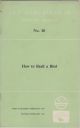 HOW TO BRAIL A BIRD. I.C.I. Game Services Advisory Leaflet No. 10. Shooting booklet.