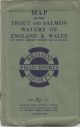 MAP OF THE TROUT AND SALMON WATERS OF ENGLAND AND WALES ON WHICH VISITORS' TICKETS ARE AVAILABLE. Shooting booklet.